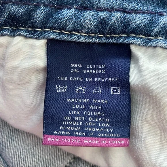 VIGOSS The Chelsea Capri Embroidered Faded Whiskered Stretch Jeans Size 7/8 - Picture 14 of 16